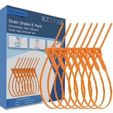 8 Pack 25inch Drain Snake Clog Remover, Drain Hair Remover, Sink Snake Drain ...
