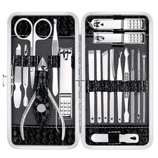 Nail Clippers Set Fingernail and Toenail Clipper Cutters, Manicure Black 