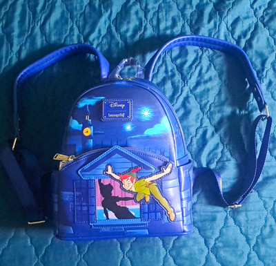Loungefly Disney Peter Pan LED Light Up Mini Rucksack blau Kunstleder Taschen