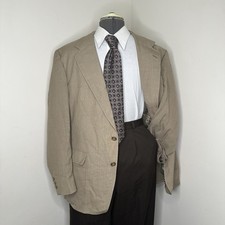 Jack Nicklaus Mens Blazer 43R Beige Wool 2XL 47" Sport Coat Suit Jacket USA