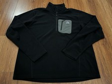 Eddie Bauer First Ascent Mens Large Black Fleece 1/4 Zip Pullover Jacket