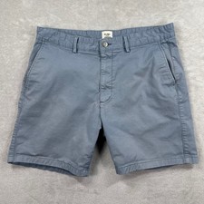 Flint and Tinder Chino Shorts Mens 34 Slate Blue 7" Stretch Cotton Casual Summer