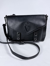 🌿Vera Wang Simply Vera Black Faux Leather Crossbody 4 Pocket Handbag Purse