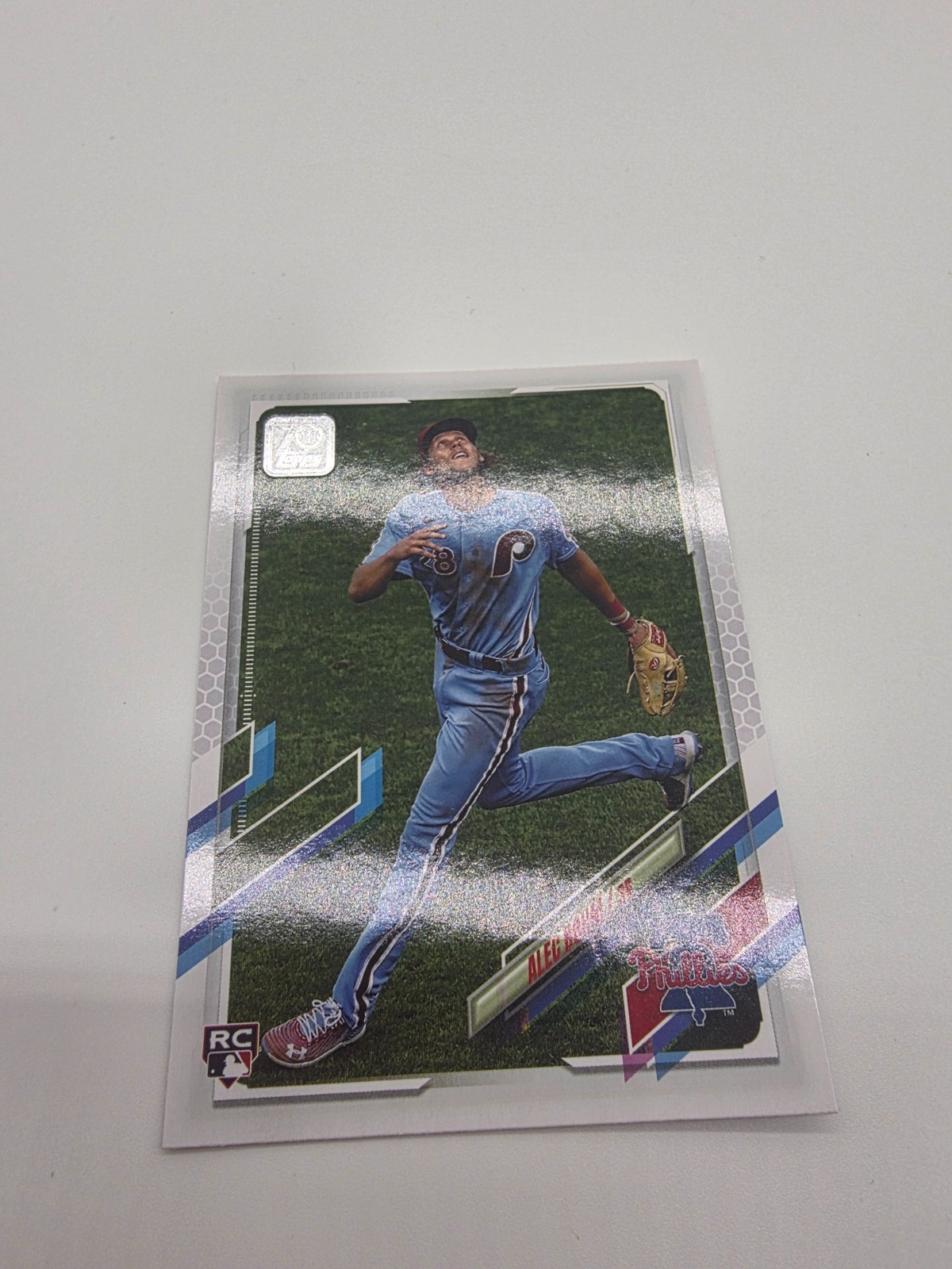 Alec Bohm 2021 Topps Chasing pop fly SSP Image Variation Phillies #277