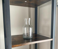 Glas geätzte Stielvase Pflanzenmotive