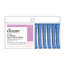 Diane Cold Wave Perm Rods, 12 Pack-Short Blue 1/4"