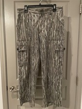Vintage Realtree Tree Bark Camo Pants Mens 34x28 80s USA Hunting MISSING BUTTON