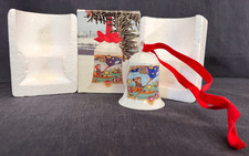 3. HUTSCHENREUTHER PORZELLAN WEIHNACHTSGLOCKE 1980 Eisb&auml;r + SAMTBAND + in OVP