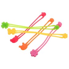 5 Pcs Elastic Silicone Bands Stretchy Bands for Food Wrap Book and Cable