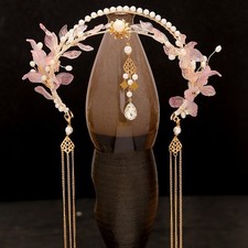 New Chinese Hanfu Glass Flower Headband Princess  Hair Accessory