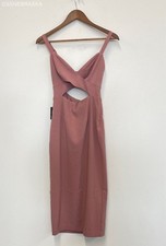 Express Pink Pink Sweetheart Cutout Midi Sheath Dress - Size 2