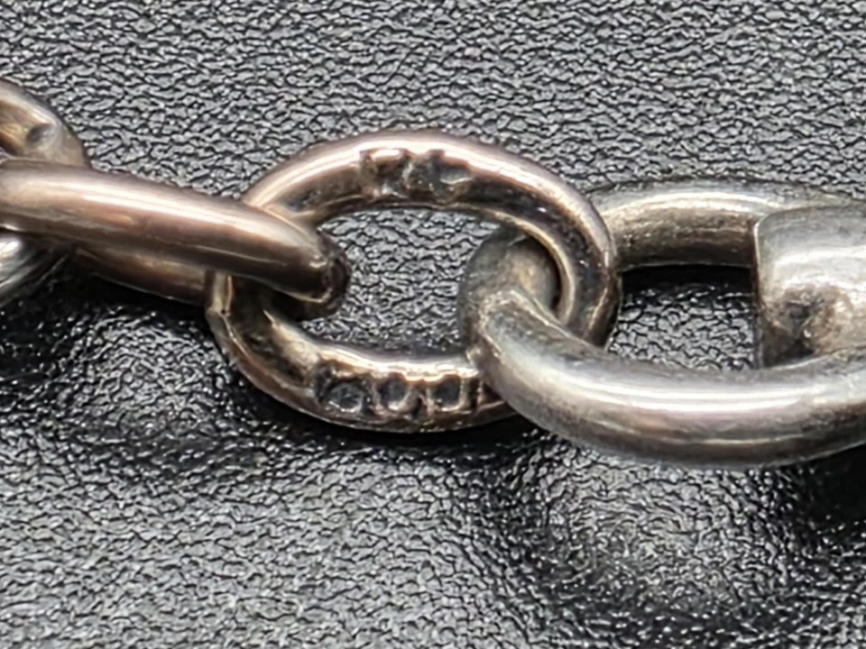 Antiguo reloj bolsillo alemán Art Deco 800 plata Niello chapado en oro cadena/c1920s Foto 3 de 4