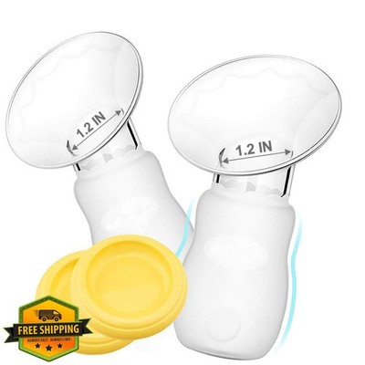 2pk Silicone Manual Breast Pump Yellow BPA-Free Lid