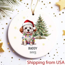 Bichon Frise Portrait, Bichon Frise Christmas Memorial Ornament,Custom Pet Ch...