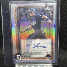 2025 Topps Chrome - Rookie Autographs Jace Jung #RA-JJ Refractor /499 (AU, RC)
