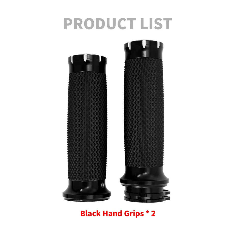1" 25mm CNC Handlebar Hand Grips Fit For Harley Sportster XL Dyna Softail 00-17 - Image 2 of 4