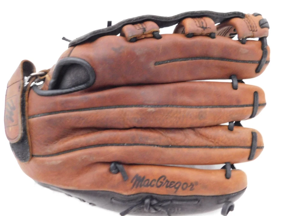 Guante de béisbol MacGregor de cuero de grano completo agarre profundo cuero crudo con cordones izquierdo 13,5" Foto 4 de 4