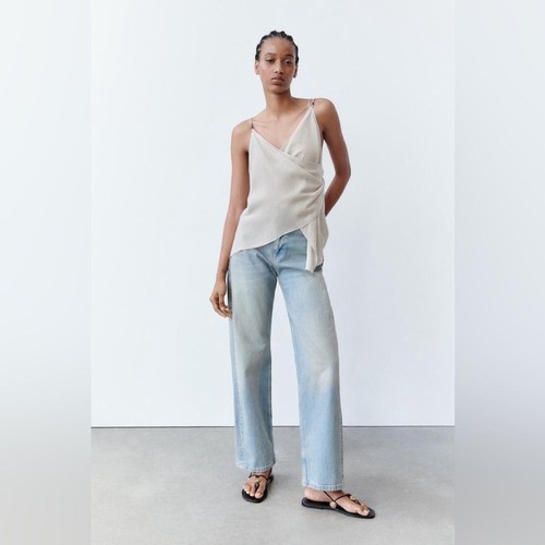 Nuovo con etichetta! ZARA TOP ASIMMETRICO CON PERLINE XS - Foto 4 di 8