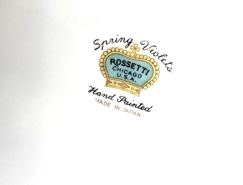 (4) Rossetti "Spring Violets" 10 Inch Dinner Plates hand painted - Image 3 of 3