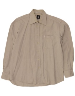 ROCCOBAROCCO Mens Shirt Size 41 16 Large Beige Cotton MC14