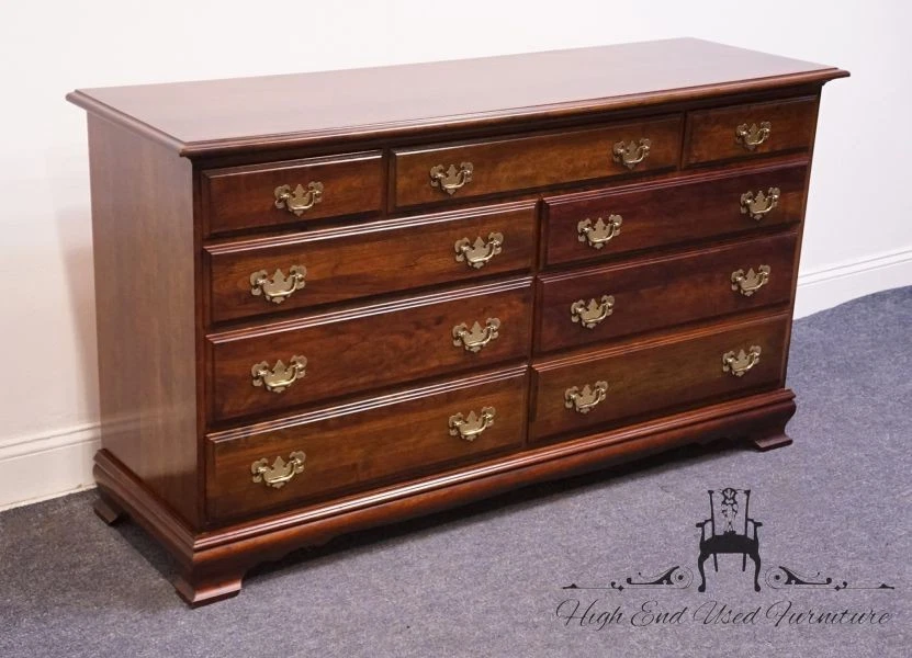 CRESENT FURNITURE Solid Cherry Traditional Style 60" Double Dresser - Image 4 of 4