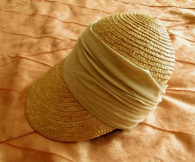SEEBERGER VINTAGE BASIC DAMEN STROHHUT KAPPE  BEIGE 100% NATURSTROH 