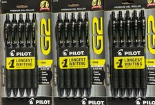 PILOT G2 Premium Gel Roller Pens Fine Point 0.7 mm Black SEALED 3 PACKS of 5 15