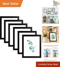 8x10 Picture Frames Wood 6 Pack Wall Mount Display Rustic Matte Glass