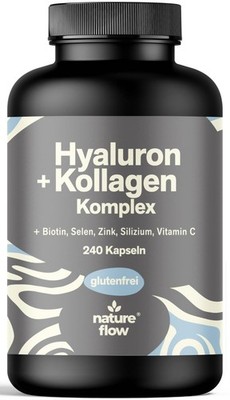 Hyaluron + Kollagen Komplex - 240 Kapseln - Mit Biotin, Zink & Vitamin C