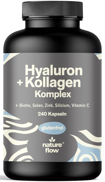 Hyaluron + Kollagen Komplex - 240 Kapseln - Mit Biotin, Zink & Vitamin C-image