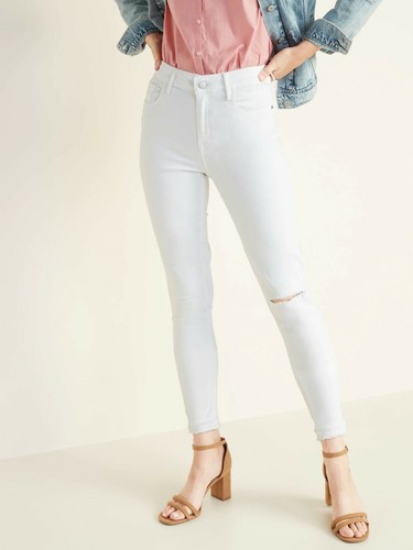 Distressed Rockstar White Jeans Size 