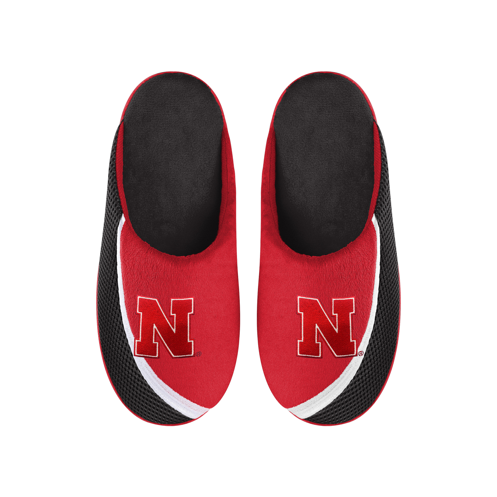 Мужские шлепанцы FOCO NCAA Nebraska Cornhuskers 2022 с крупным логотипом и цветным краем.