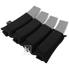 KRYDEX Quadruple Modular Magazine Pouch Tactical Elastic Mag Carrier MOLLE Black