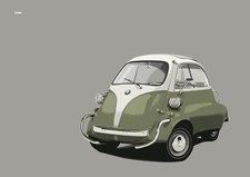 BMW ISETTA PRINT A3 or A2 by CARART® 