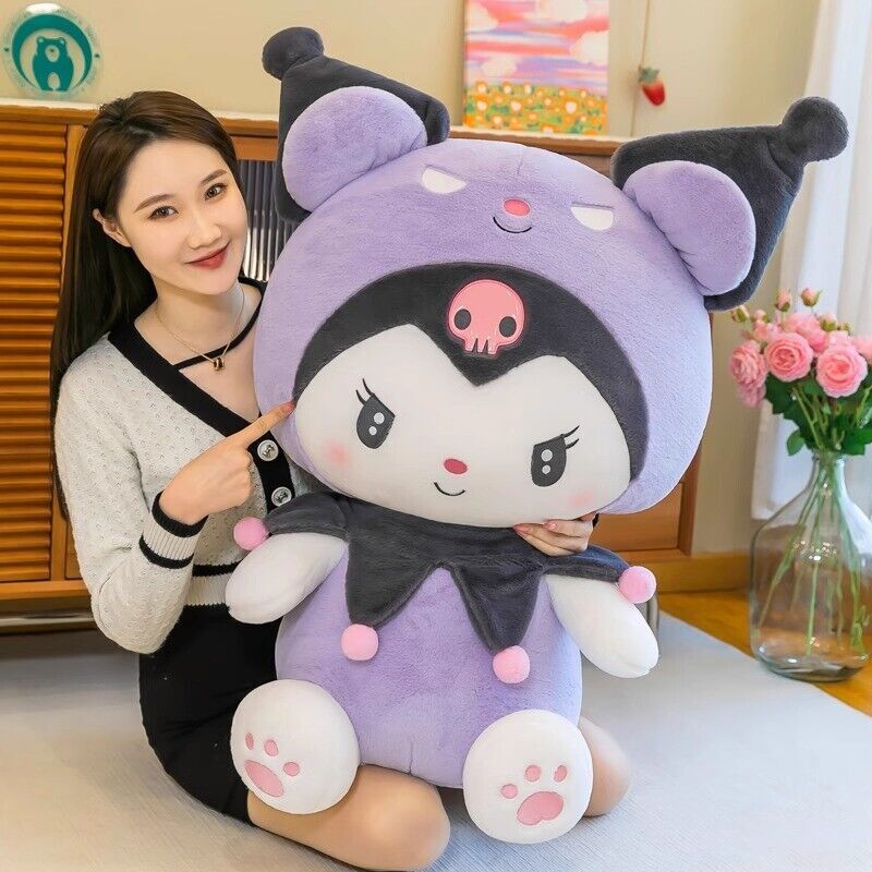Anime Kuromi Huge Cos Plush Toy Soft Purple Stuffed Doll Bed Sofa