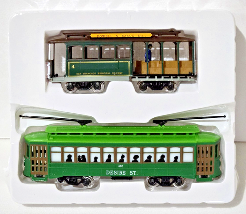 2 Classic Streetcars Desire Street Trolley & San Francisco Cable Car HO Scale - Picture 6 of 13