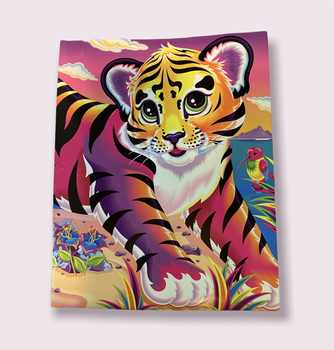 Rare Lisa Frank Pocket Folder Forrest with Leopard Cub and