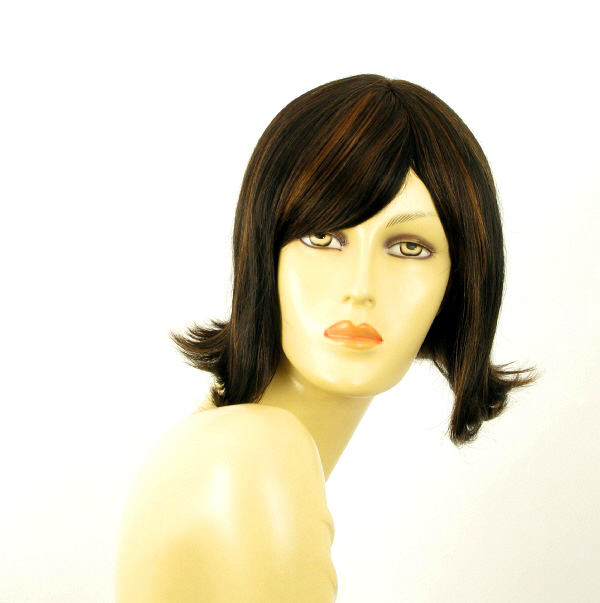 Perruque cheveux naturels EMY 1b30 noir et cuivre intense pour femme