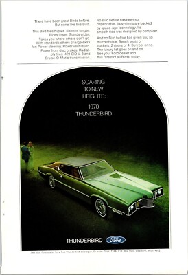 Ford Thunderbird 1970 New heights Original Vintage Print Ad