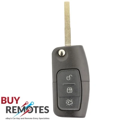 3 Buttons Car Key Fob Case Shell Replacement w/ Blade Flip Folding Fit for Ford - image 1 of 4