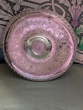 Vintage Silver-plate Chip And Dip Tray 12''