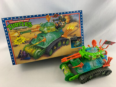 1991 TMNT Turtle Tank Complete In Box w/ Instructions - TESTED, Damaged Seat