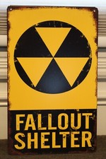 Original Repro New Made U.S. Gov't Fallout Shelter Metal Sign, 13-1/2" by 8"