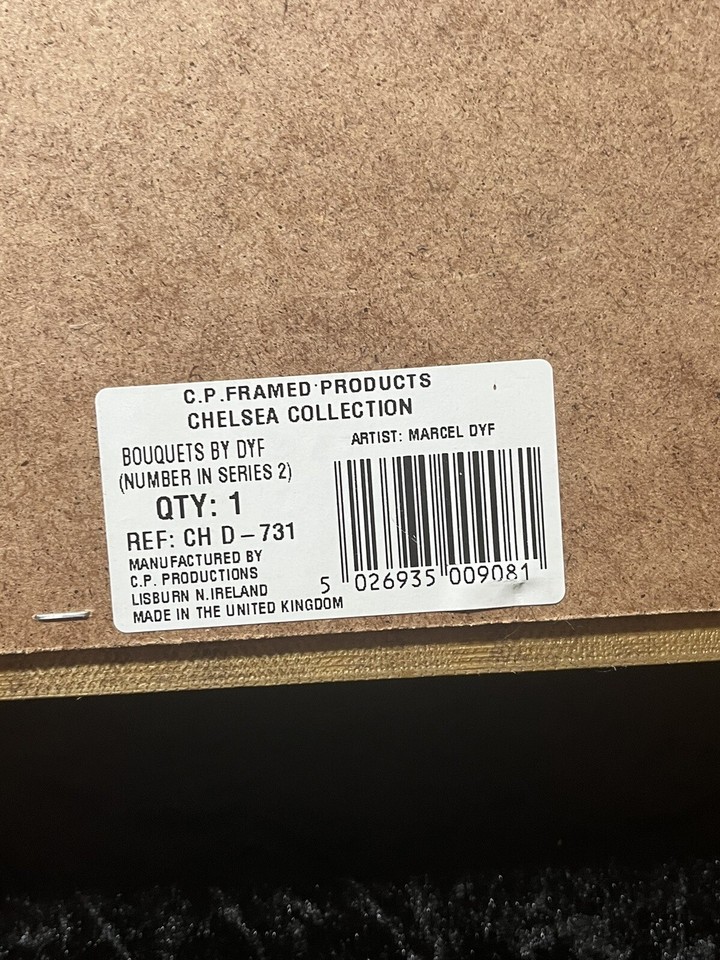 Floral Still Life Textured Print “Bouquets” Marcel Dyf. Ornate Frame 36