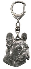 French Bulldog, Frenchie I - Silver-plated key ring with dog, handbag decoration
