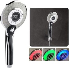 LED Duschkopf Hochdruck Regendusche 3 Farbwechsel Temperaturregelung Regenbrause