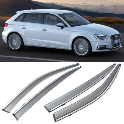 Car Side Window Vent Deflector Sun Rain Visor for 2013-2019 Audi A3 Hatchback