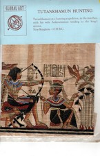 "TUTANKHAMUN HUNTING"  Papyrus Paper Egyptian Art Made in Egypt, 1990's