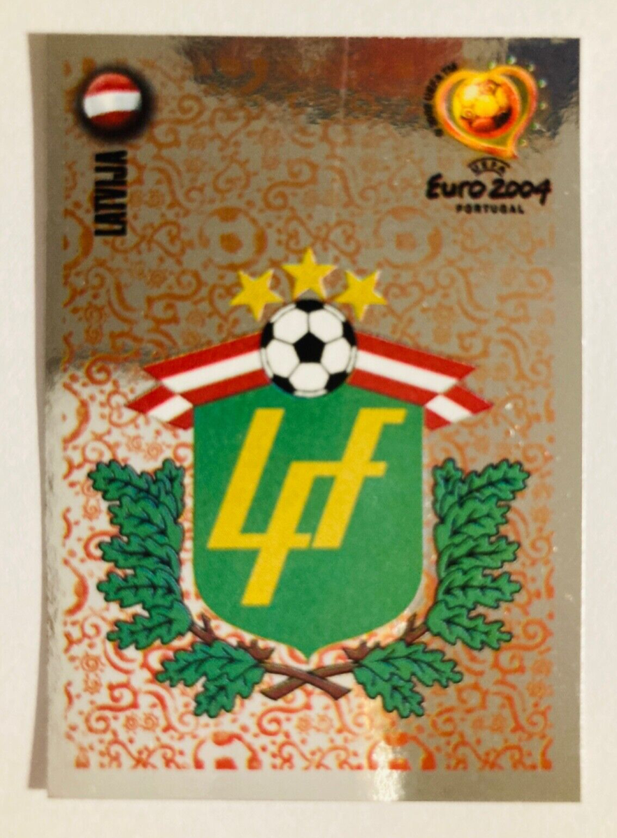 2004 Panini UEFA EURO Portugal # 254 Latvia Team Emblem Logo foil