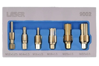 Laser Tools 9002 Exhaust Sensor Thread Chaser Set 6 Piece